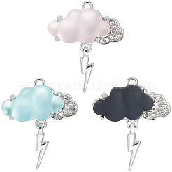 12Pcs 3 Colors Alloy Rhinestone Pendants&nbsp;RB-SC0001-23