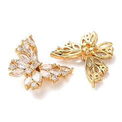Brass Micro Pave Cubic Zirconia Beads&nbsp;KK-K422-12G-03