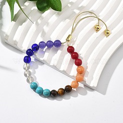 Long-Lasting Plated Brass Beads Slider Bracelets for Women&nbsp;BJEW-K268-01G