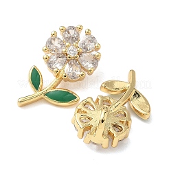 Brass Micro Pave Cubic Zirconia Pendants&nbsp;KK-Q068-25G