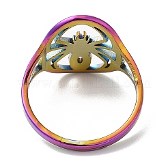 Ion Plating(IP) 304 Stainless Steel Hollow Spider Adjustable Ring for Women&nbsp;RJEW-M149-07RC