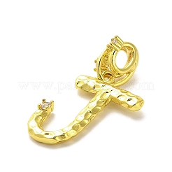 Rack Plating Brass Micro Pave Cubic Zirconia European Dangle Charms&nbsp;KK-L210-015G-J