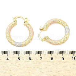 Brass Two Tone Hoop Earrings&nbsp;EJEW-B117-06C-M