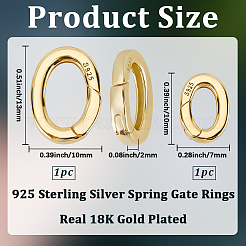 2Pcs 2 Styles 925 Sterling Silver Spring Gate Rings&nbsp;STER-SC0001-69