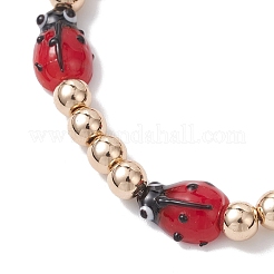 3Pcs Lampwork & Non-magnetic Synthetic Hematite Beaded Stretch Bracelets for Women&nbsp;BJEW-JB12943