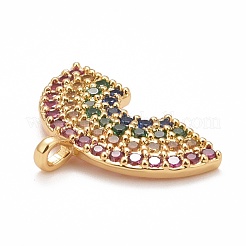 Rack Plating Brass Micro Pave Colorful Cubic Zirconia Pendants&nbsp;KK-M229-20G