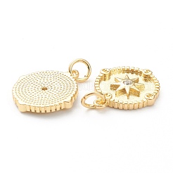 Brass Micro Pave Clear Cubic Zirconia Pendants&nbsp;ZIRC-P200-15A-G