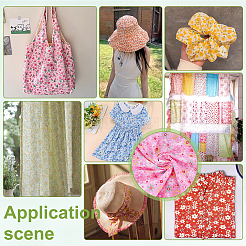 Flower Pattern Cotton Fabric&nbsp;DIY-WH0591-275D