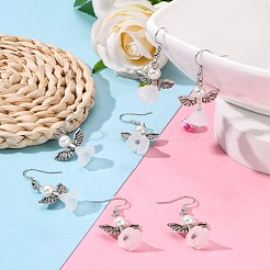 Lovely Wedding Dress Angel Dangle Earrings&nbsp;X-EJEW-JE00521-09