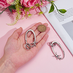 4Pcs 2 Styles Zinc Alloy Spring Gate Rings&nbsp;FIND-DR0002-14