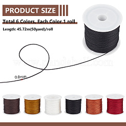 6 Rolls 6 Colors Nylon Braided Cord&nbsp;NWIR-PH0002-27B