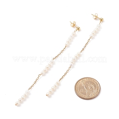 Natural Pearl Beaded Long Chain Dangle Stud Earrings&nbsp;EJEW-JE04932