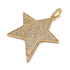 Brass Micro Pave Cubic Zirconia Pendants&nbsp;KK-U076-09G