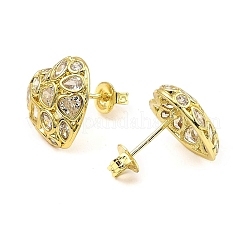 Brass with Cubic Zirconia Stud Earrings&nbsp;EJEW-K254-01G