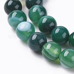 Natural Striped Agate/Banded Agate Beads Strands&nbsp;G-G582-6mm-58