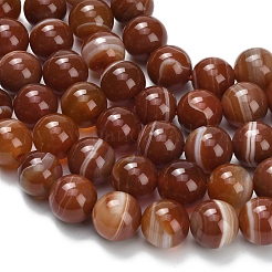 Natural Banded Agate Beads Strands&nbsp;G-L642-B04-12mm