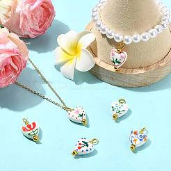 6Pcs Handmade Porcelain Pendants&nbsp;PALLOY-FS00086