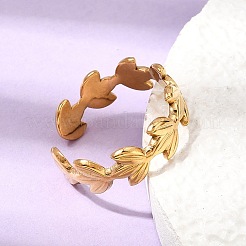 304 Stainless Steel Cuff Open Rings for Women&nbsp;RJEW-L342-08G