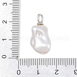 Brass & ABS Plastic Imitation Pearl Pendants&nbsp;PL-CBAFE9C-06