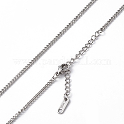 Non-Tarnish 304 Stainless Steel Curb Chain Necklace for Men Women&nbsp;NJEW-K245-015A