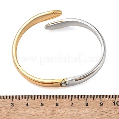 Two Tone 304 Stainless Steel Cuff Bangles&nbsp;BJEW-F540-04GP