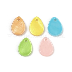 Spray Painted Natural Freshwater Shell Teardrop Charms&nbsp;SHEL-K006-47