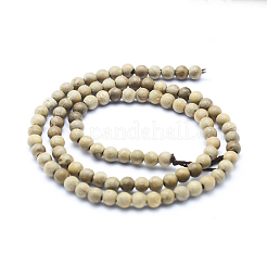 Natural Camphor Wood Beads Strands&nbsp;WOOD-P011-09-4mm