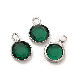 304 Stainless Steel with Glass Charms&nbsp;STAS-G305-11P