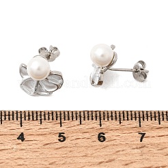 Brass Enamel Stud Earrings&nbsp;KK-CBAB173-02E-P
