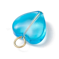 Heart Gradient Color Baking Paint Transparent Glass Pendants&nbsp;PALLOY-JF03264-01