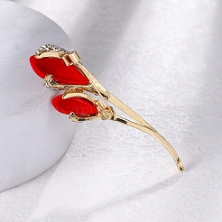 Flower Alloy Crystal Rhinestone Brooch&nbsp;PW-WG802A8-01