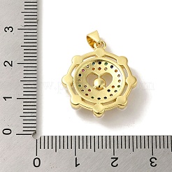 Brass Micro Pave Cubic Zirconia Pendants&nbsp;KK-Z042-29G-01