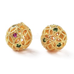 Rack Plating Brass Cubic Zirconia Beads&nbsp;KK-S377-12G