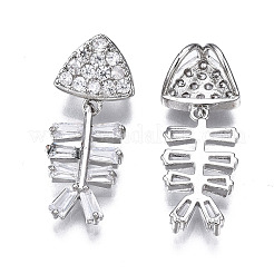 Brass Micro Pave Clear Cubic Zirconia Pendants&nbsp;ZIRC-S069-003P
