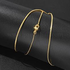 1.5mm Rack Plating Brass Serpentine Chain Necklaces for Women Men&nbsp;MAK-L044-12G
