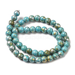 Synthetic Turquoise Dyed Camouflage Beads Strands&nbsp;G-E594-24O-A