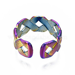 Ribbon Braided Shape Cuff Rings&nbsp;RJEW-N038-019