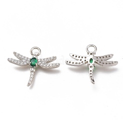 Brass Micro Pave Cubic Zirconia Pendants&nbsp;ZIRC-H102-05A-P