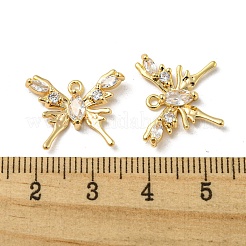 Brass Micro Pave Cubic Zirconia Pendants&nbsp;KK-H460-52G