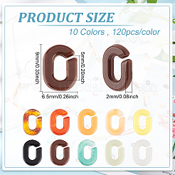 1200Pcs 10 Colors Acrylic Linking Rings&nbsp;SACR-DC0001-02