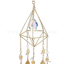 Rough Raw Natural Citrine Wind Chime&nbsp;HJEW-P015-06