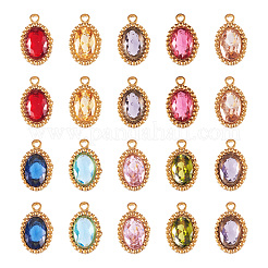 20Pcs 10 Colors 304 Stainless Steel Micro Pave Cubic Zirconia Charms&nbsp;STAS-TA0002-92