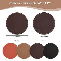 4Pcs 4 Colors Imitation Leather Coasters&nbsp;AJEW-PH0012-14