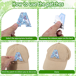 26Pcs Polyester Letter Computerized Embroidery Cloth Iron on/Sew on Patches&nbsp;DIY-GF0012-43