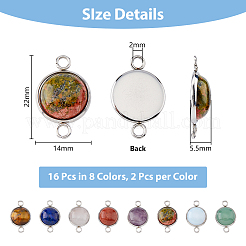 16Pcs 8 Styles Natural & Synthetic Mixed Gemstone Connector Charms&nbsp;G-UN0001-25