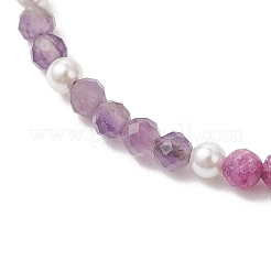 2Pcs 2 Styles Natural Ruby & Apatite & Sunstone & Rhodonite & Amethyst & Shell Pearl Beaded Bracelet Sets for Women2Pcs 2 Styles Natural Ruby & Apatite & Sunstone & Rhodonite & Amethyst & Shell Pearl Round Beaded Bracelet Sets for Women&nbsp;BJEW-JB13555