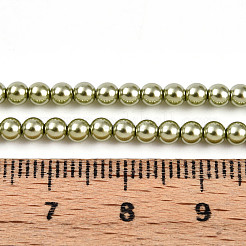 Baking Paint Pearlized Glass Pearl Bead Strands&nbsp;HY-N002-3mm-A07
