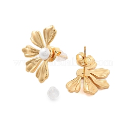 304 Stainless Steel ABS pearl Stud Earrings&nbsp;EJEW-S226-07G-05