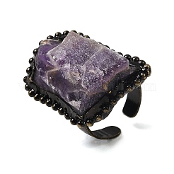Natural Amethyst Irregular Nugget Open Cuff Rings&nbsp;G-A278-03AB-01