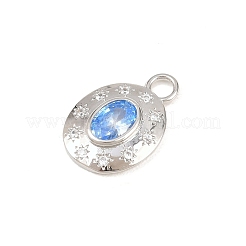 Brass Micro Pave Cubic Zirconia Pendants&nbsp;KK-Z151-16P